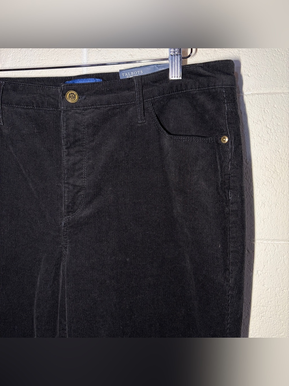 NWT Talbots Women’s Corduroy High-Waist Jegging Ankle Pants Size 12 Black - Picture 3 of 11